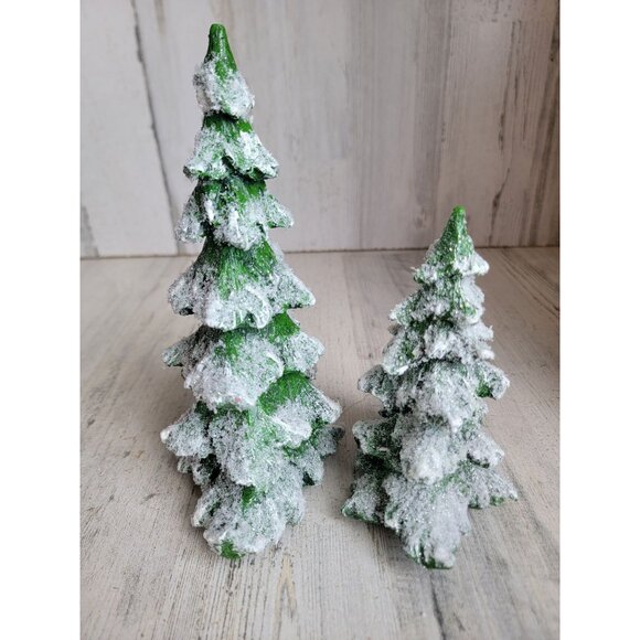 transpac Pine green tree glitter unique home decor Xmas figure set - Picture 5 of 8